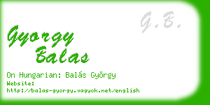 gyorgy balas business card