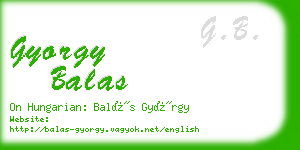 gyorgy balas business card